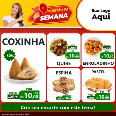 Modelo de Rede Social para Feed Facebook com o tema Ofertão da Semana para Salgadaria