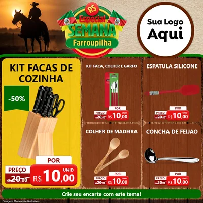 Modelo de Rede Social para Feed Facebook com o tema Especial Semana Farroupilha para Utilidades Domésticas