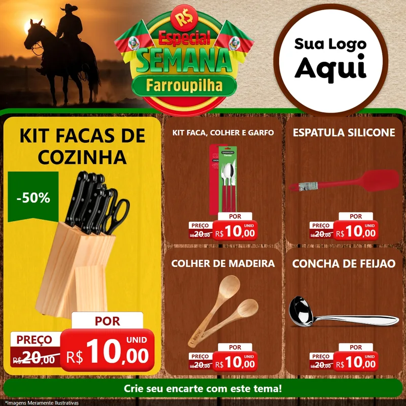 Modelo de Rede Social para Feed Facebook com o tema Especial Semana Farroupilha para Utilidades Domésticas