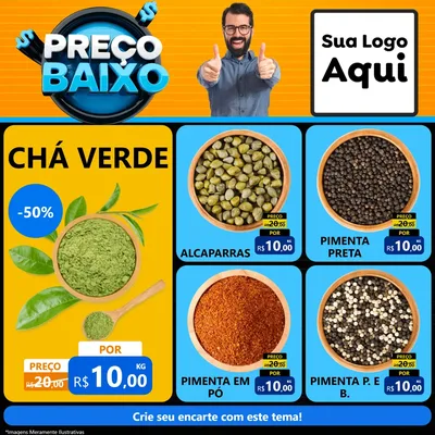 Modelo de Rede Social para Feed Facebook com o tema Preço Baixo para Produtos Naturais