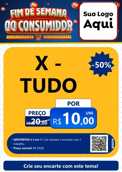 Modelo de Cartaz para Cartaz A4 Vertical com o tema Fim de Semana do Consumidor para Hamburgueria