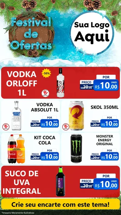 Modelo de TV para TV Vertical com o tema Festival de Ofertas - Inverno para Distribuidora de bebidas