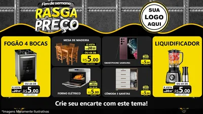 Modelo de TV para TV Horizontal com o tema Fim de Semana Rasga Preço para Móveis e Eletro