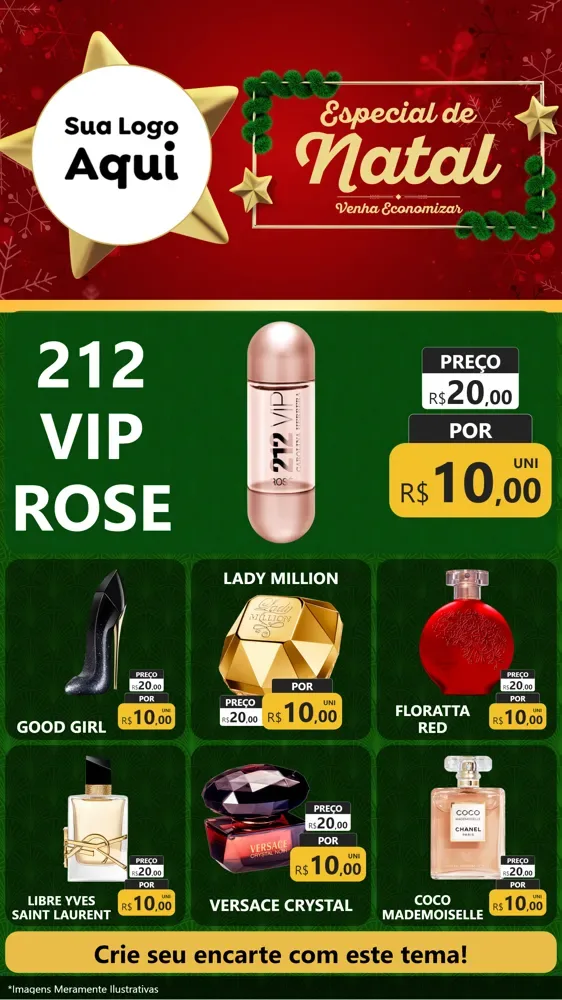 Modelo de Rede Social para Stories com o tema Especial de Natal para Perfumes