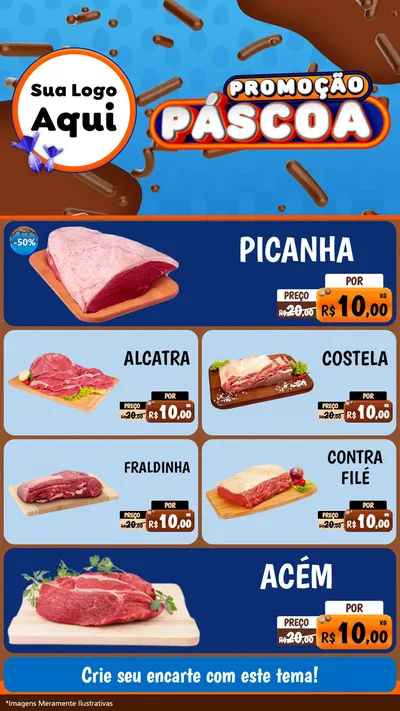 Modelo de TV para TV Vertical com o tema Promoção Páscoa para Açougue