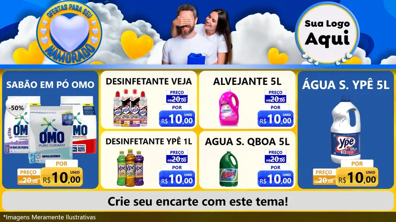 Modelo de TV para TV Horizontal com o tema Ofertas Para Seu Namorado para Produtos de Limpeza