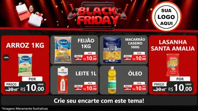 Modelo de TV para TV Horizontal com o tema Black Friday para Supermercado