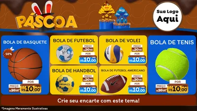 Modelo de TV para TV Horizontal com o tema Páscoa para Artigos Esportivos