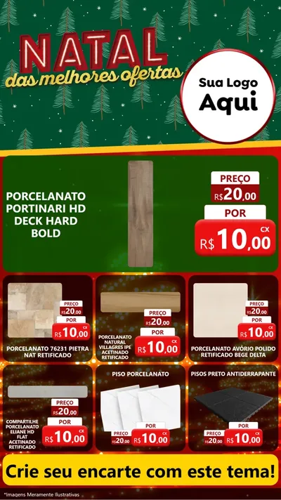 Modelo de Rede Social para Stories com o tema Natal das Melhores Ofertas para Pisos e revestimentos