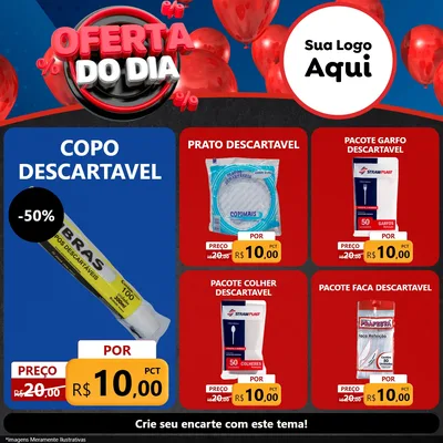 Modelo de Rede Social para Feed Facebook com o tema Oferta do Dia para Embalagens