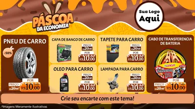 Modelo de TV para TV Horizontal com o tema Páscoa da Economia para Auto peças