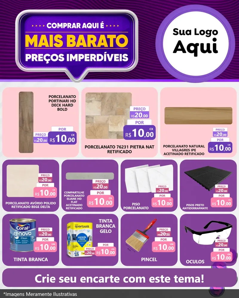 Modelo de Rede Social para Feed Instagram com o tema Mais Barato para Pisos e revestimentos