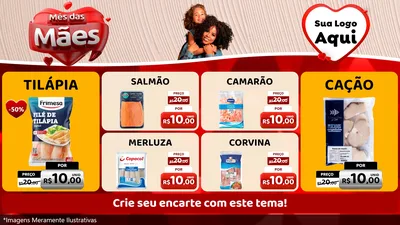 Modelo de TV para TV Horizontal com o tema Mês das Mães para Peixaria