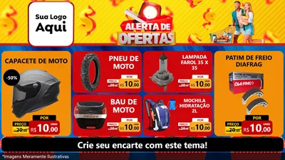Modelo de TV para TV Horizontal com o tema Alerta de Ofertas para Moto peças