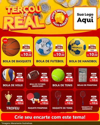 Modelo de Rede Social para Feed Instagram com o tema Terçou do Real para Artigos Esportivos