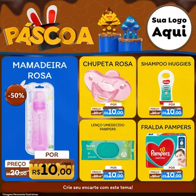 Modelo de Rede Social para Feed Facebook com o tema Páscoa para Bebês