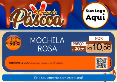 Modelo de Cartaz para Cartaz A4 Horizontal com o tema Ofertas de Páscoa para Papelaria