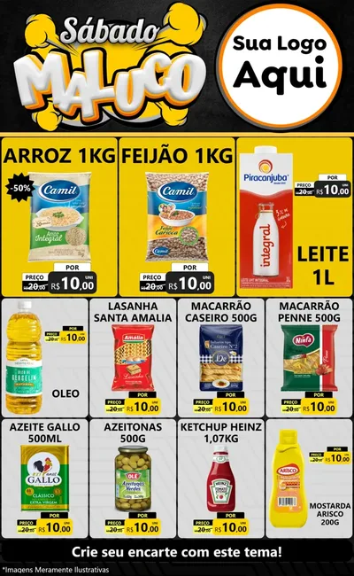 Modelo de Encarte para Encarte Grande com o tema Sábado Maluco para Supermercado