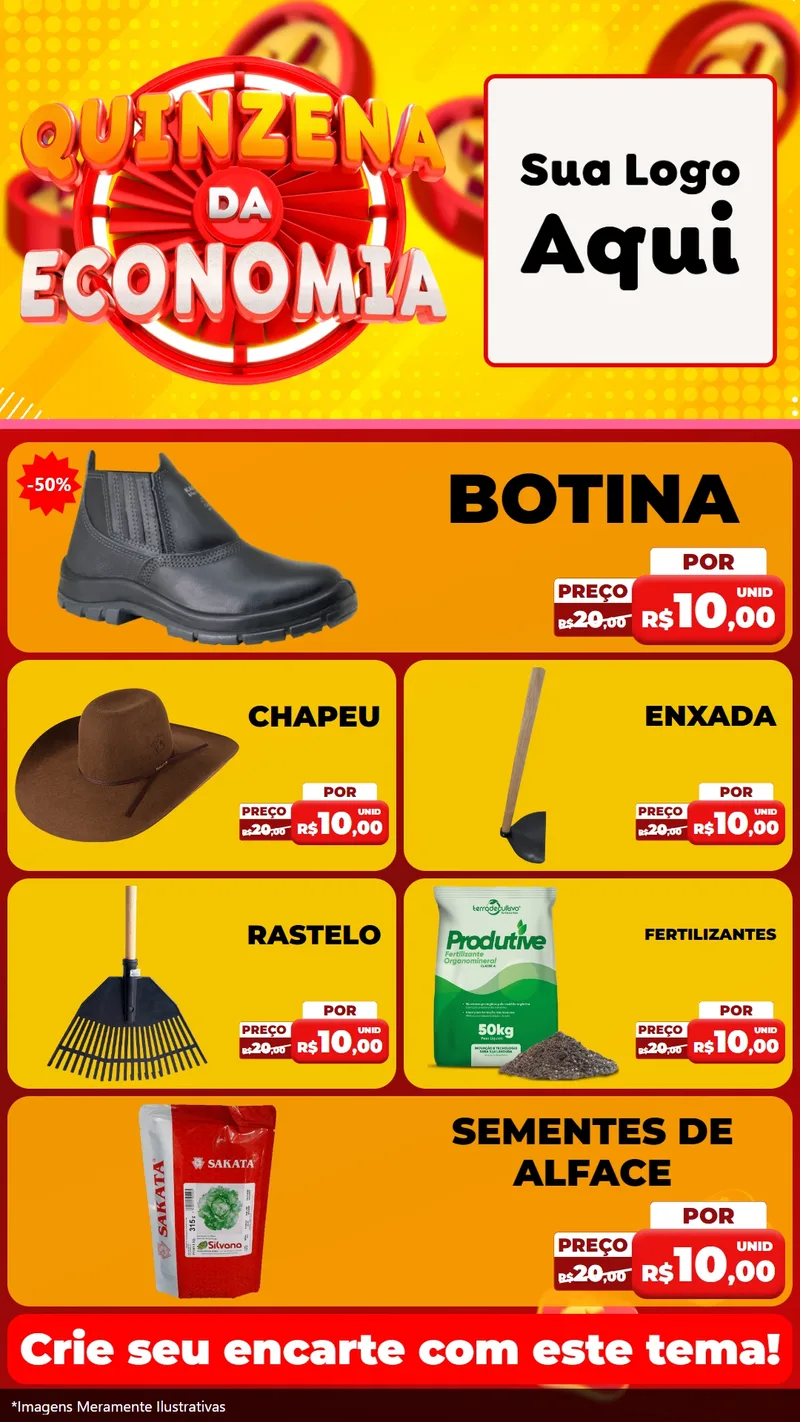 Modelo de TV para TV Vertical com o tema Quinzena Da Economia para Agropecuária