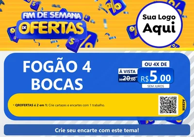 Modelo de Cartaz para Cartaz A4 Horizontal com o tema Fim de Semana de Ofertas para Móveis e Eletro