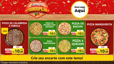 Modelo de TV para TV Horizontal com o tema Semana Farroupilha para Pizzaria