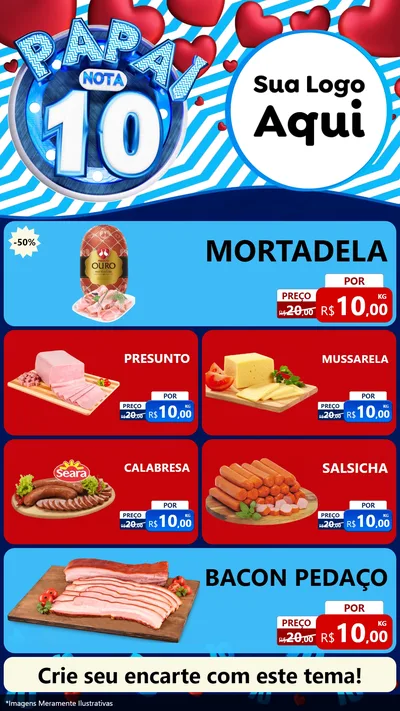 Modelo de TV para TV Vertical com o tema Papai Nota 10 para Frios e Laticínios