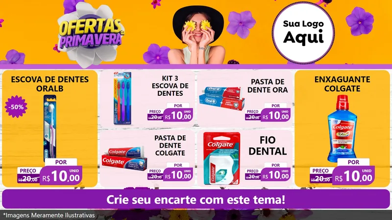 Modelo de TV para TV Horizontal com o tema Ofertas Da Primavera para Higiene Pessoal