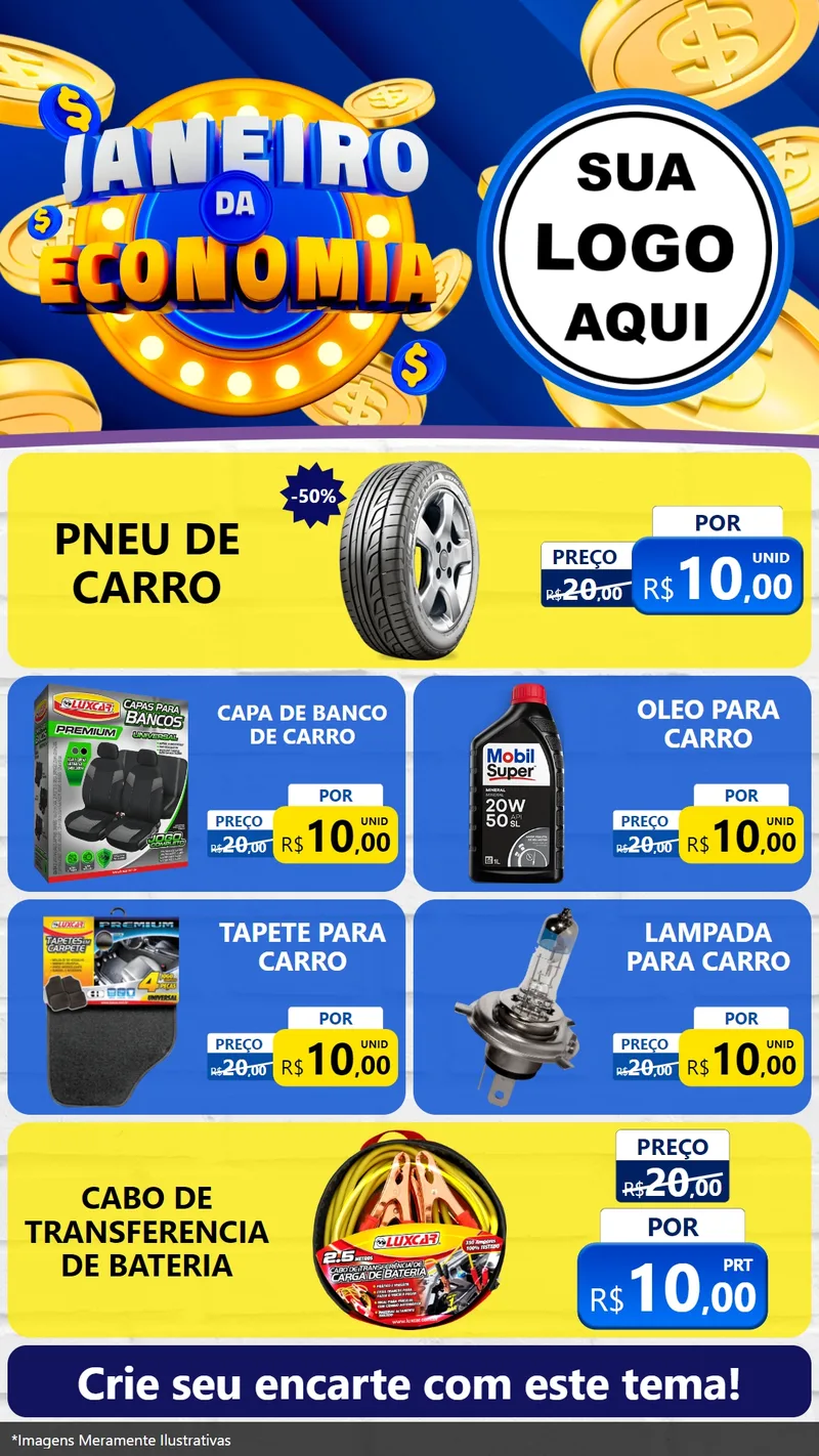 Modelo de TV para TV Vertical com o tema Janeiro da Economia para Auto peças