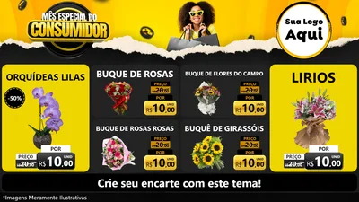 Modelo de TV para TV Horizontal com o tema Mês Especial do Consumidor para Floricultura e jardim