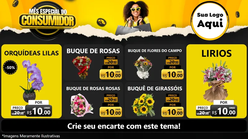 Modelo de TV para TV Horizontal com o tema Mês Especial do Consumidor para Floricultura e jardim