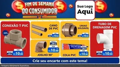Modelo de TV para TV Horizontal com o tema Fim de Semana do Consumidor para Tubos e conexões