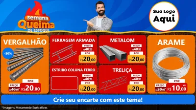 Modelo de TV para TV Horizontal com o tema Semana Queima de Estoque para Ferragens