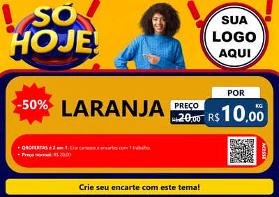 Modelo de Cartaz para Cartaz A4 Horizontal com o tema Só Hoje! para Hortifrúti