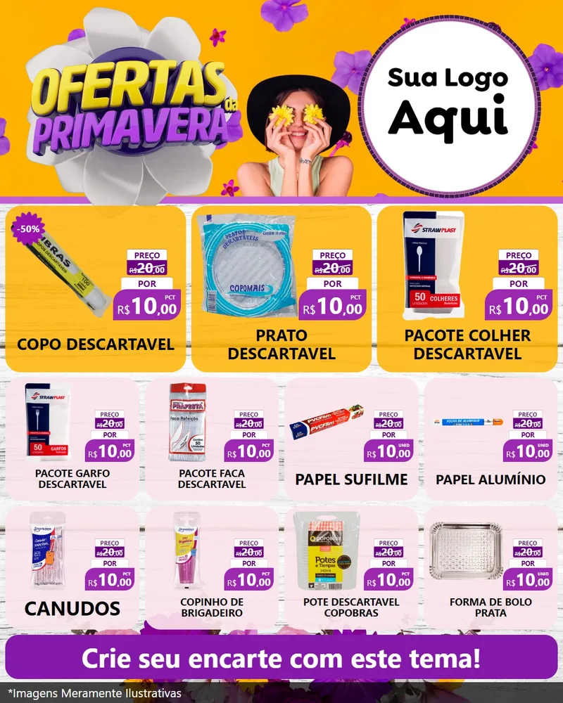 Modelo de Rede Social para Feed Instagram com o tema Ofertas Da Primavera para Embalagens