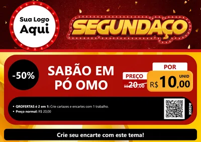Modelo de Cartaz para Cartaz A4 Horizontal com o tema Segundaço para Produtos de Limpeza