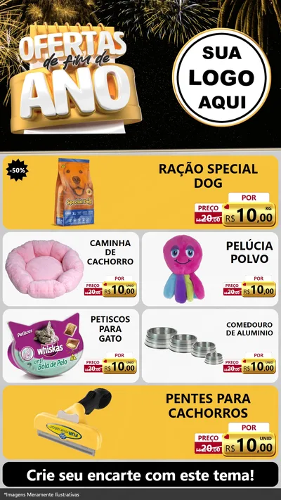 Modelo de TV para TV Vertical com o tema Ofertas de Fim de Ano para Pet Shop