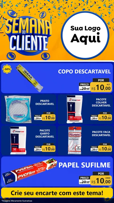 Modelo de TV para TV Vertical com o tema Semana do Cliente para Embalagens