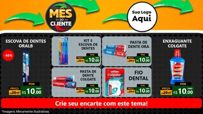 Modelo de TV para TV Horizontal com o tema Mês do Cliente para Higiene Pessoal