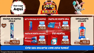 Modelo de TV para TV Horizontal com o tema O Coelho Ficou Maluco - Páscoa para Higiene Pessoal