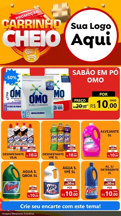 Modelo de Rede Social para Stories com o tema Promoção carrinho cheio para Produtos de Limpeza