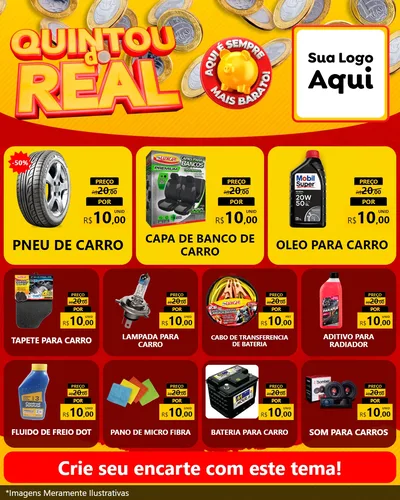 Modelo de Rede Social para Feed Instagram com o tema Quintou do Real para Auto peças