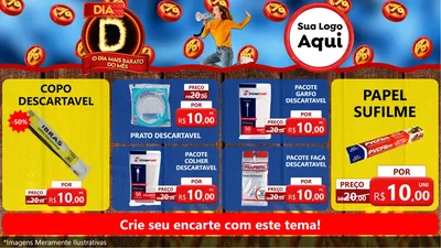 Modelo de TV para TV Horizontal com o tema Dia D - O Dia Mais Barato Do Mês para Embalagens