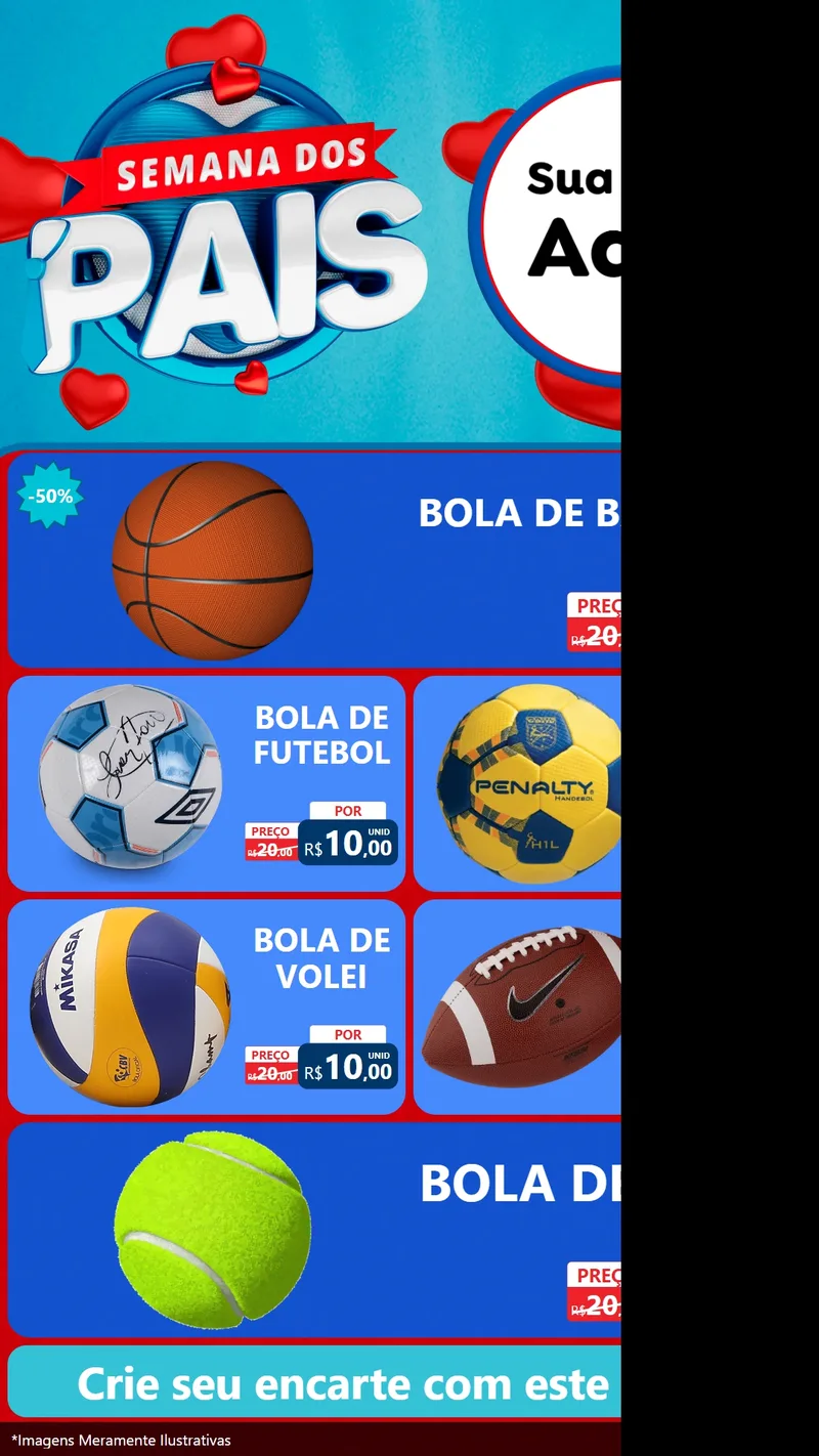 Modelo de TV para TV Vertical com o tema Semana Dos Pais para Artigos Esportivos