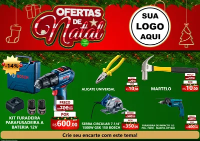 Modelo de Encarte para Encarte A4 Horizontal com o tema Ofertas de Natal para Maquinas e Ferramentas