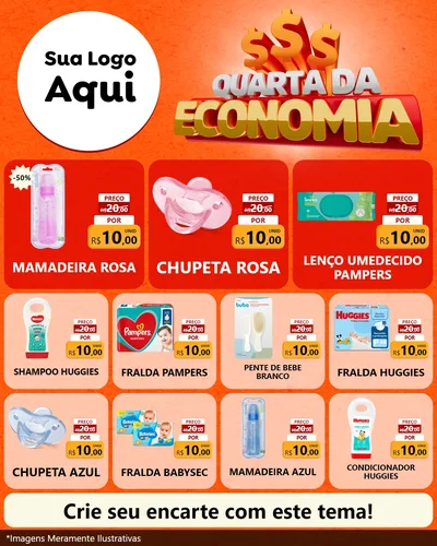 Modelo de Rede Social para Feed Instagram com o tema Quarta da Economia para Bebês