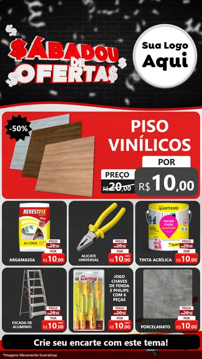 Modelo de Rede Social para Stories com o tema Sabadou de Ofertas para Material para Construção