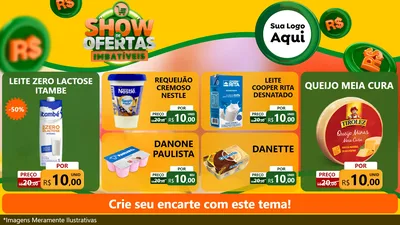 Modelo de TV para TV Horizontal com o tema Show de Ofertas Imbatíveis para Frios e Laticínios