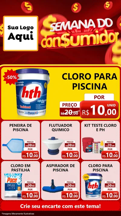 Modelo de Rede Social para Stories com o tema Semana do Consumidor para Produtos para Piscina