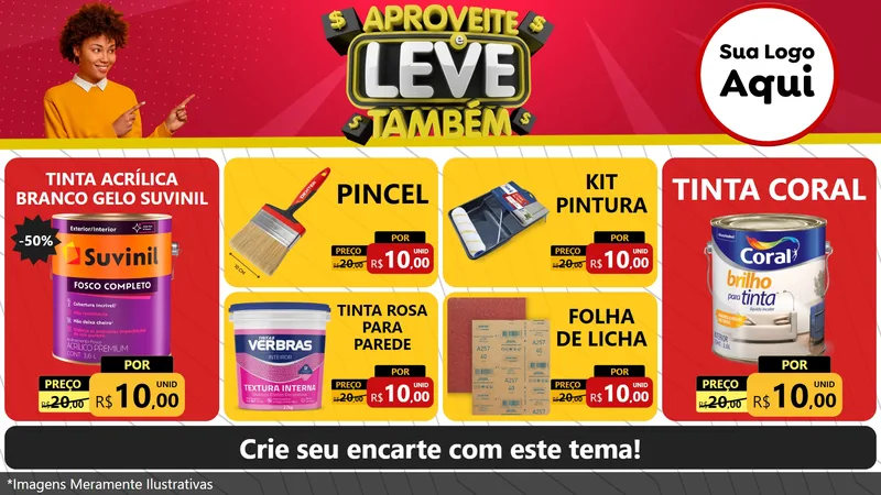 Modelo de TV para TV Horizontal com o tema Aproveite e Leve Também para Tintas e Ferramentas