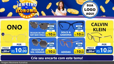 Modelo de TV para TV Horizontal com o tema Janeiro da Economia para Óticas